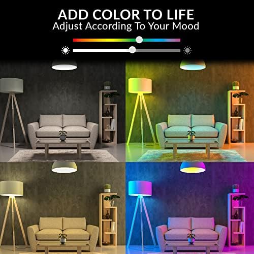 Lâmpada LED de LED de alteração de cores inteligentes WBM, luzes RGB e lâmpada multicolor de controle Wi-Fi, melhor para