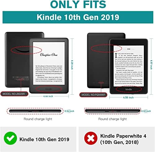 Somente para o Kindle 10th Gen 2019 lançado em 6 polegadas, Ultra Slim Durable Tpu Top, com Auto Wake/Sleep