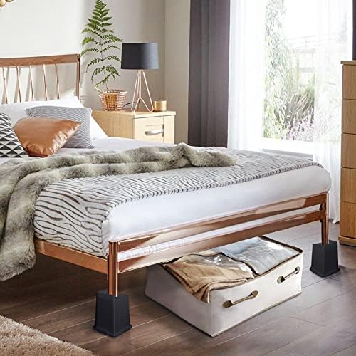 Risers da cama Affogato, Risers de mobiliário de 4 polegadas de 4 polegadas, extensores de perna de mesa, elevadores