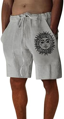 Meyymia mass algodão shorts, 2023 Summer Men Fashion Alta cintura Sol seco de estampa de caminhada praia curta com bolsos