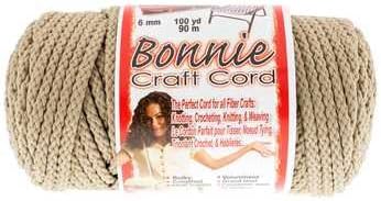 Bonnie Macrame Craft Cord 6mm x 100yd-tan