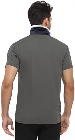 Camisas pólo hiverlay para homens camisa de golfe de colarinho longa e curta com bolso upf 50+ Quick Dry Work Performance