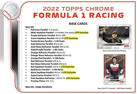 2022 Topps Chrome F1 Formula 1 Racing Lite Box