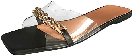 Flipers de verão para mulheres 2022 Cadeia de verão feminino com chinelos sapatos moda dedo dedo feminino transparente slides sandálias