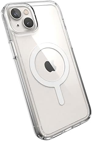 Caso do iPhone 14 Plus SPECK Clear - Slim, construído para magsafe, resistente a arranhões e proteção contra solteira de