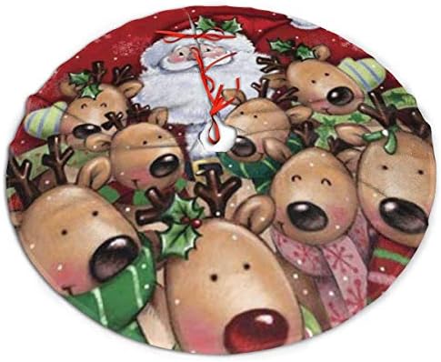 Lveshop Christmas Deer Papai Noel Salia de árvore de Natal Luxúria redonda de tapete externo de manta rústico Decorações de férias de árvore de Natal （30 /36 /48 Três tamanhos）