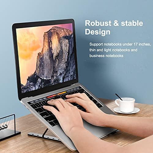 Zppzjh laptop portátil stand stand fan dobrável alumínio liga no caderno de notebook titular do bloco de refrigerador ajustável para tábuas de laptop de 17 polegadas