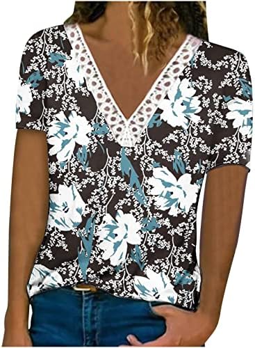 Mulheres Casaco 2023 Longa Manga Curta Vneck Lace Cotton Floral Graphic Casual Lear