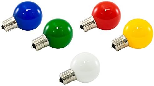 American Iluminação Dimmível LED G40 Bolbas de Globo Opacão, Base Intermediária E17, Amarelo, 25 pacote
