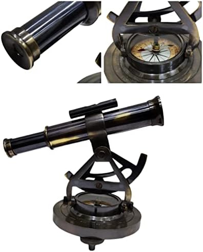 Navirock Vintage Antique Design Surveador de Navegação Instrumento Teodolito Alidade Telescópio Compass náutico Colecionável