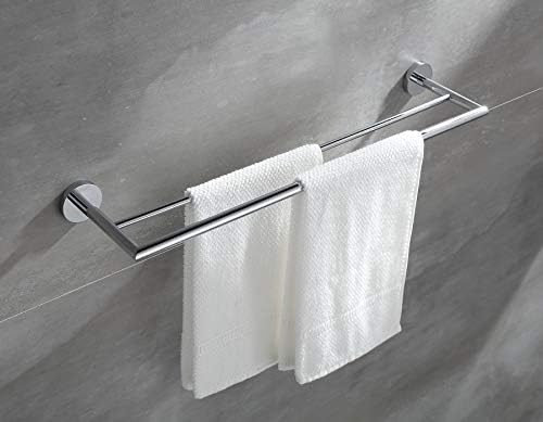 Barra de toalha dupla de bronze para buvelot 25,75 polegadas, toalhas para banheiro, banheiro de banho de banho montado