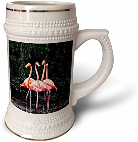 3drose rosa flamingos imagem de pintura com infusão de luz - 22oz de caneca