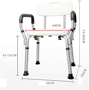 Cadeira de banheiro banheiro wydz com costas e braços, ferramentas rápidas e fáceis montagem grátis, altura leve e de assento