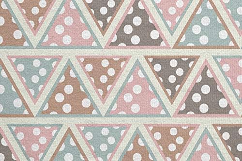 Toalha de tapete de ioga abstrata de Ambesonne, triângulos pastel com bolinhas Padrão de inspirações bohemianas Design geométrico,