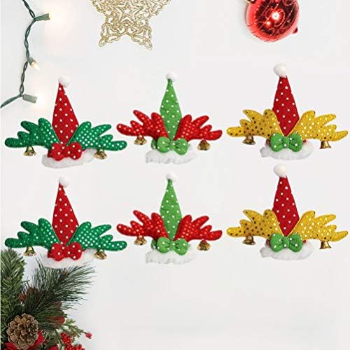 PretyZoom 6pcs Santa Hat chapéu de natal Teller bolso bolso de faca de faca com decorações de mesa de natal de chifre