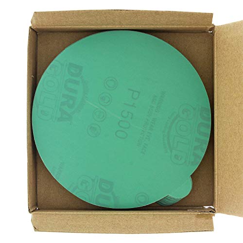 DURA -GOLD 5 Green Film PSA Sanding Discs - 1500 Grit & 5 PSA Da Sander Backing Plate Plaw
