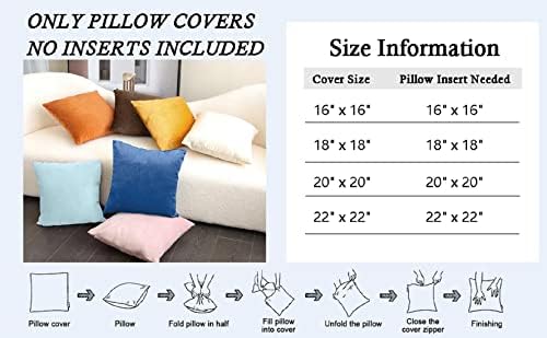 Capas de travesseiro de arremesso de USLIF Velvet Caixa de almofada quadrada de travesseiros sólidos para o quarto de sofá, carro, cama, sofá, capa de travesseiro decorativo 18x18 polegadas pacote azul escuro de 2
