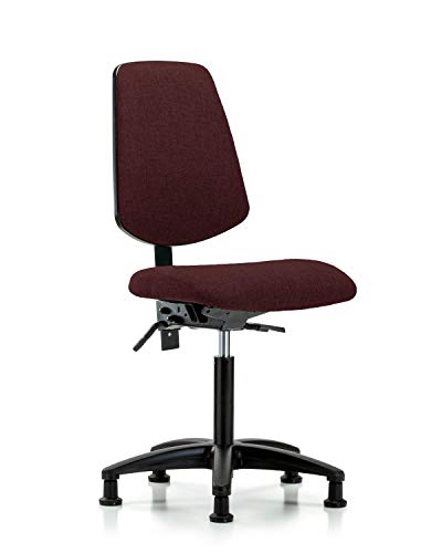 Labtech Seating LT42265 Cadeira de bancada média, tecido, base de nylon de fundo médio - desliza, cinza