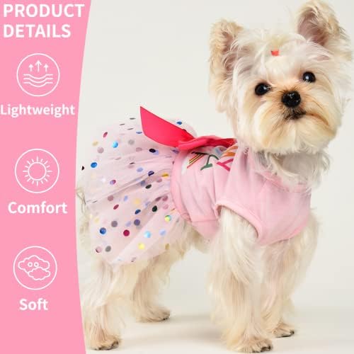 Vestido de cachorro para uma pequena garota de cachorro médio, vestido de princesa de cachorro de estimação, roupas de cachorro rosa feminino, vestido de vestuário de roupas de cachorro de cachorro, x-large