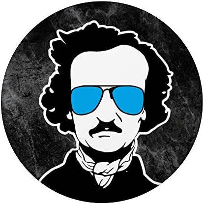 Engraçado Edgar Allan Poe em óculos de sol Popsockets góticos literários PopGrip: Grip Swappable para telefones e tablets