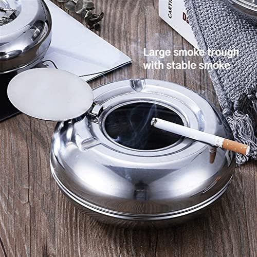 EoinShop Ashtray Aço inoxidável simples bandeja ao ar livre moderna para pátio Tabela de presentes de decoração de