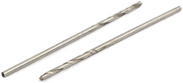 Aexit 1mm DIA Tool Solter de 33 mm de comprimento HSS redondo orifício de broca Twist Drill Bit Tom Silver Tom 5pcs