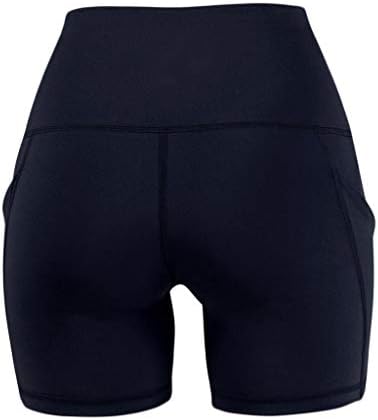 Shorts de motociclista para mulheres com bolsos levantando altos treinos de cintura shorts shorts alongados de verão perneiras de