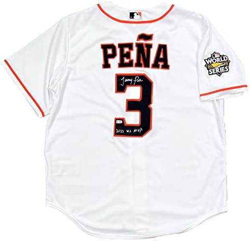 Jeremy Peña Astros assinou 2022 WS MVP Inscrito Nike RELACIONAÇÃO WS Jersey MLB Pena - Jerseys de MLB autografadas