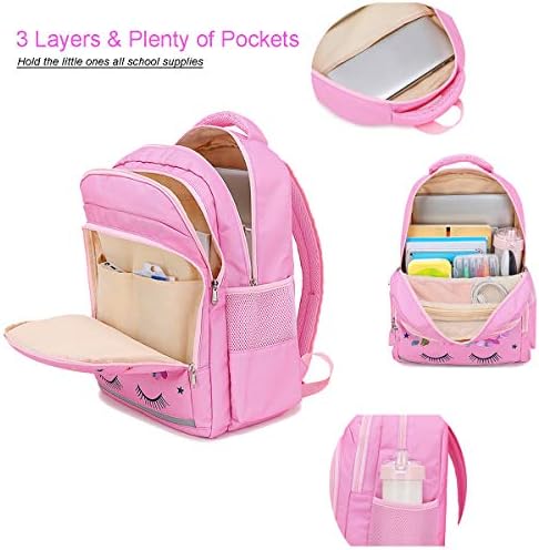 Mochila Camtop para Mochila para meninas para crianças Backpack com lancheira pré -escolar Livro de livros de jardim de infância
