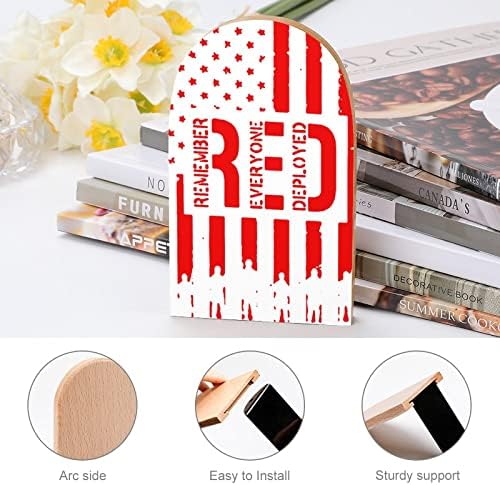 R.E.D Lembre -se de todos os que estão implantados no Red Friday Livros Livros Decorativos Print Wood Livro final para Shelve Pack