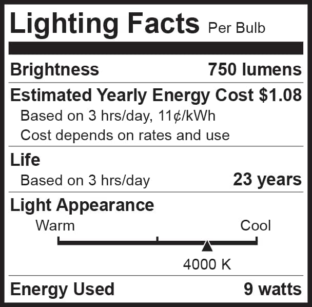 Lâmpadas LED de 60 watts LED de 60 watts 4000k frio branco 9 watts = 60w Lâmpadas LED não-minimizáveis ​​A19