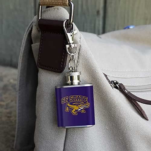 Logotipo primário do estado de São Francisco Aço inoxidável 1oz Mini -Flask Chain -chave