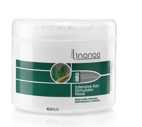 LINGE máscara de estimulador de cabelo intensivo 500 ml; Produto de cuidados com o cabelo suavizante; Máscara capilar com proteínas