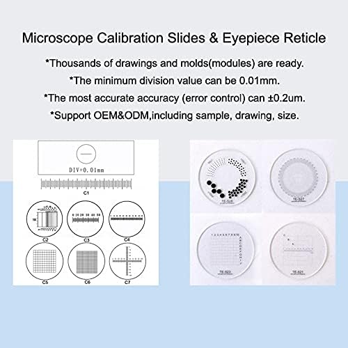 Equipamento de microscópio de laboratório Div 0,5 mm C5 Valor da célula Escala de micrômetro Microscópio Microscópio Acessórios para microscópio