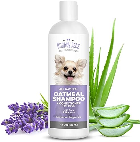 Mighty Petz 2-in-1 Oatmeal Dog Shampoo e Condicionador + Mighty Petz Max Max Dog Allergy Relief Bundle
