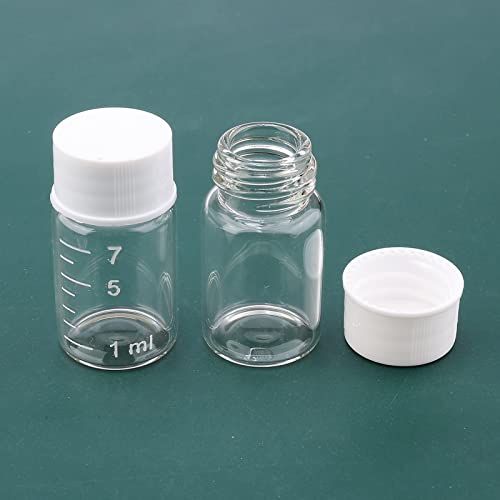 Csfglassbottles 24 pacote 7ml Amostra de vidro transparente frascos de amostra com garrafas de amostragem de líquido para laboratório de festas para produtos químicos de laboratório de química, 12 pacote com escala