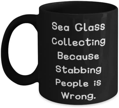 O vidro do mar coletando porque as pessoas esfaqueadas são. Caneca de 11 onças de 15 onças, copo de coleta de vidro do