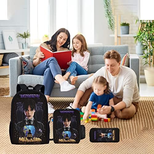 Backpack Brgowtem Conjunto para meninos e meninas-3 em 1 Livro durável leve com lancheira combinando e estojo de lápis