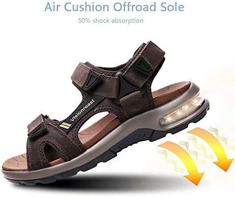 Visionreast Mens Sandálias Atléticas de Toe Aberto do dedo do pé ao ar livre Sandálias não deslizantes Air Cushion Sport Sandals