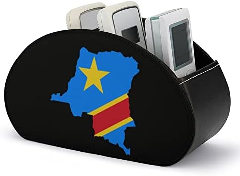 Porta -bandeira de bandeira do Congo titular de controle remoto com 5 compartimentos bandeja de mesa de armazenamento de escritório
