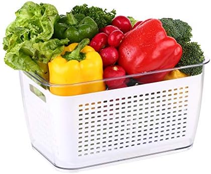 Recipientes de armazenamento de economia de produtos para produtos de economia - recipientes de armazenamento de frutas vegetais frescos - recipientes de armazenamento de alimentos para geladeira - mantenha vegetais frescos de fácil limpar