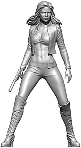 Goodmoel 1/24 Fantasy Feminina Agente Soldado Resina Modelo Kit / Soldado Inaclado e Inncorente Kit de Cast / FL-864