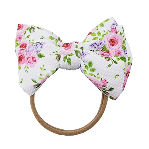 Criança bebê meninas imprimidas faixa de caba bowknot de cabelos elásticos para bandanas de cabeça de bebê menina infantil