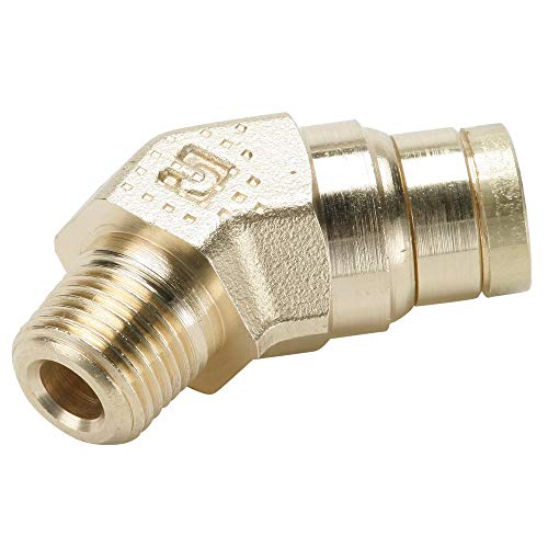 Parker Hannifin 179pmtns-10-6-pk5 cotovelo machado encaixe rígido de pré-estomático, latão, 45 graus, tubo de push-to-conconneto