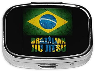 Caixa brasileira de jiu-jitsu square mini pílulas com viagens espelhadas para viagens portáteis Compartamentos compactos Caixa de comprimidos