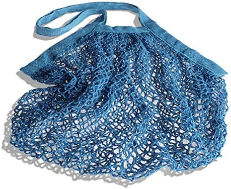 Sacos de cordas colony Co - algodão orgânico - alças longas - lavável - bolsa de compras reutilizável - bolsa de rede - bolsa de euro - 4 -pacote