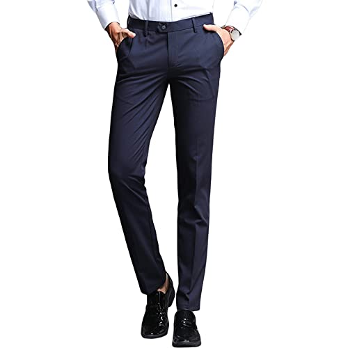 Maiyifu-gj masculino magro magro de calça de calça de cor sólida de cor sólida, terno cônico Pant Business Business Comfort Halsputas