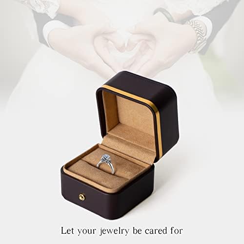 Caixa de anel de anel de casamento Notakia Caixa de anel de couro premium para casamento, proposta, engajamento, estojo de armazenamento