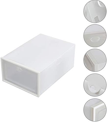 Caixas de armazenamento de sapatos teeker 24 embalagem Caixa de armazenamento de sapatos de plástico transparente -White