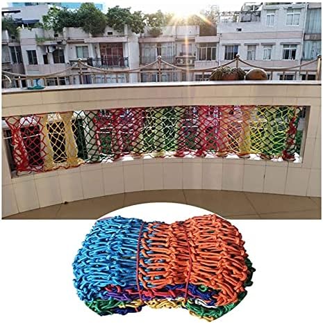 HappLignly Balcony Decorative Protective Net, rede de corda de nylon colorida, rede de segurança de escalada de gatos,